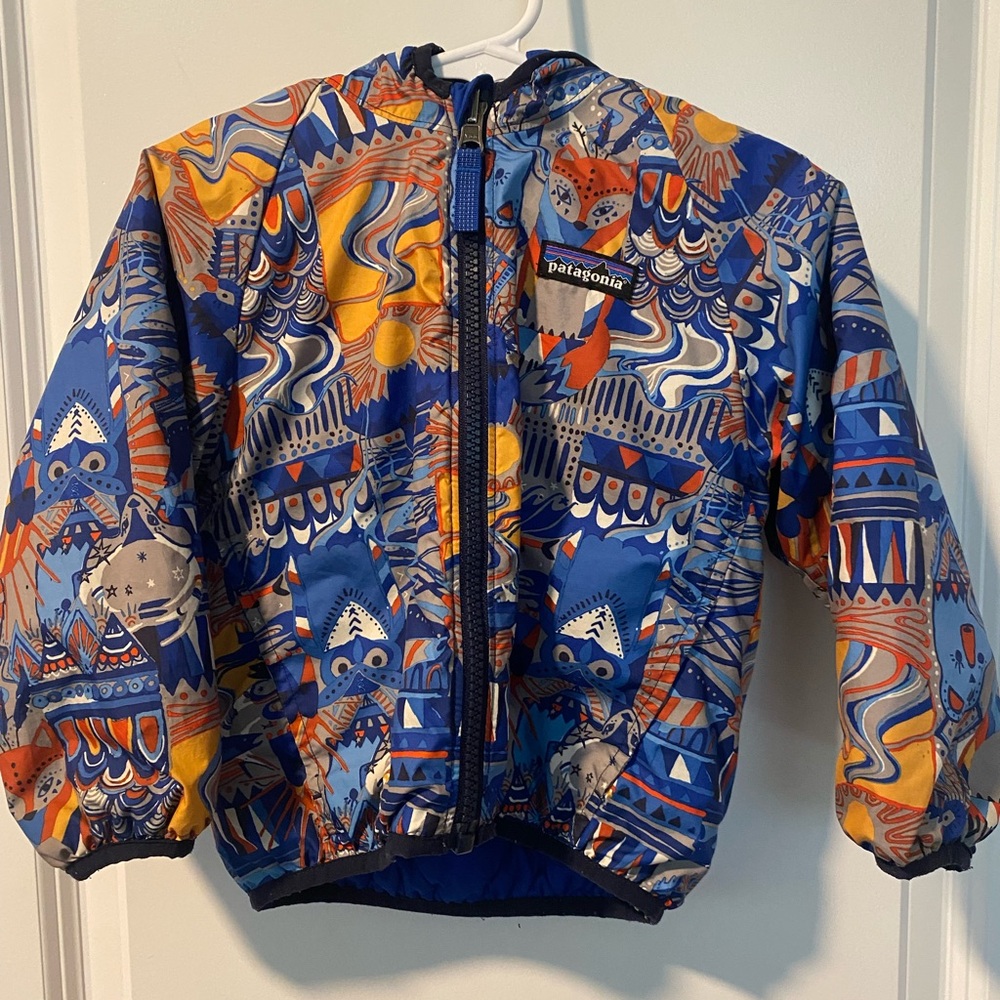 Patagonia toddler printer reversible jacket